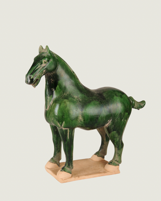 Kinesisk Tanghäst. Grön glasyr.
